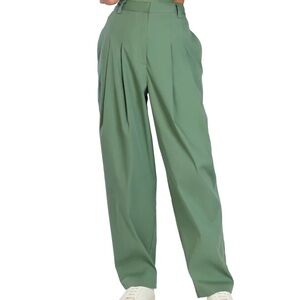 Bar III Sage Green Wide Leg Pants Nicole Williams